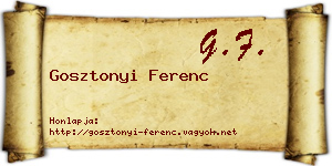 Gosztonyi Ferenc névjegykártya