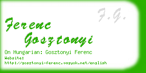 ferenc gosztonyi business card